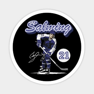 Borje Salming Toronto Retro Script Magnet